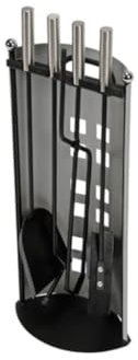 Perel Velleman BB50112 177255 Serviteur de cheminée 5 pièces Argenté 58 x 22 x 14 cm