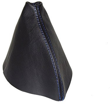 Für PT Cruiser 2004–10 Gear Stick Gaiter schwarz Echt Leder Blau Naht