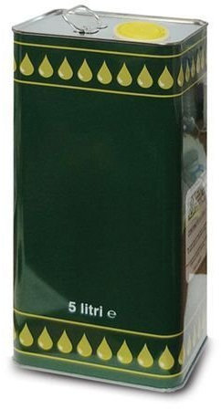 frasc 5 pz Lattina Olio Rettangolare in Banda stagnata 5 Litri Verde con Tappo ermetico