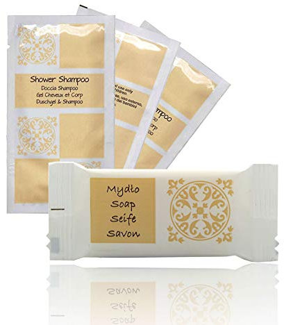 Hotelseife, Hotel Seife Gästeseife in Folie 10g 600 Stück und Shampoo&Duschgel Sachet 10ml Acanto Serie 600 Stück SET Awek.eu