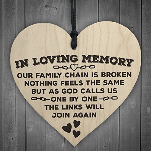RED OCEAN Placa conmemorativa de madera con texto en inglés In Loving Memory Of Family