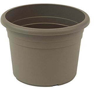 greemotion Vaso Fiori Rotondo in plastica con Fori Fiona, fioriera, Volume ca. 96 l, ca. Ø 70 cm x Altezza ca. 49,5 cm, Grigio Talpa