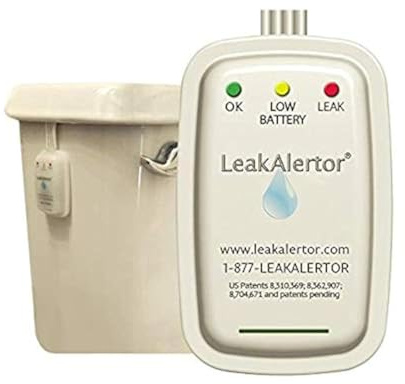 LeakAlertor 6000 Toilet Leak Detector – Installs in Seconds, No Tools Required / Detects Leaks, Running Toilets, and Other Problems That Cause High Water Bills / Visual & Audible Alerts