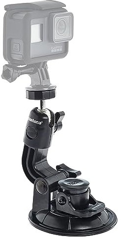 Mantona Saugnapfhalterung 1-Bein Grösse XL (9cm Saugnapf, für GoPro Hero 11 10 9 8 7 6 5 4 3+ Session und andere kompatible Action Cams)