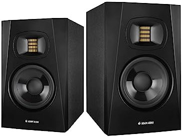 Adam Audio 2 Pack Professional T-Series T5V 5 70W 2-Way Active Nearfield Monitor, Single - with 2 Pack 15' 8mm XLR Microphone Cable
