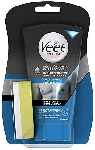 VEET MEN Crème Dépilatoire Homme Sous la Douche - Peaux Sensibles – 150ml - Lot de 6