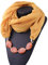 MoreChioce Damen Schlauchschal,Ethno Stil Halskette Anhänger Schal Musselintuch Ring Halsschmuck Loop Schal Set Halstuch Winterschal,Dunkel Gelb