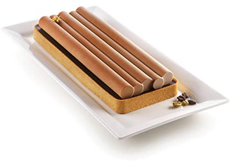 silikomart | Kit Tarte BAMBOO, Kit composition 1 Anneau microperforé en Tplus+, 1 Moule en Silicone, Tarte Decor, 250 x 90 mm - 265 x 105 mm, h 20 mm, Made in Italy