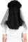 IBLUELOVER Blumenkranz Halloween Damen Haarschmuck Blumen Stirnband mit Schwarz Tüll Haarreifen Schleier Brautkleidzubehör Kranz Haarband Hochzeit Karneval Fasching Cosplay Kostümparty Blumendekor