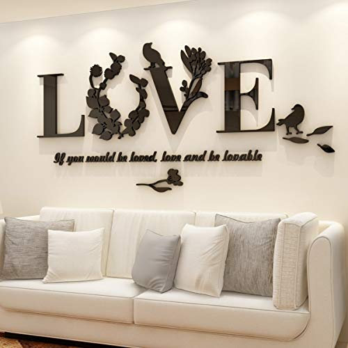 Love Wandtattoo 3D Wandaufkleber Innendekoration Heimdeko Geeignet für Schlafzimmer Wohnzimmer Hintergrund Wandkunst Sticker Wandbilder