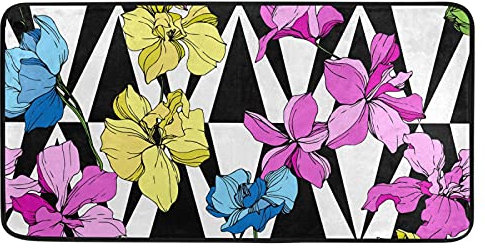 Küchenmatte, Orchideen-Küchenteppich, rutschfeste Fußmatte, Badvorleger, Bodenteppich, 99,1 x 50,8 cm