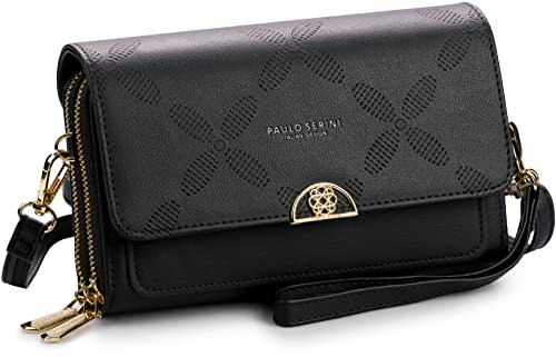 PAULO SERINI® Umhängetasche für Damen - Handy, Geldbörse, Clutch, Handtasche - Damenhandtaschen, Handtaschen - Geburtstagsgeschenke für Damen
