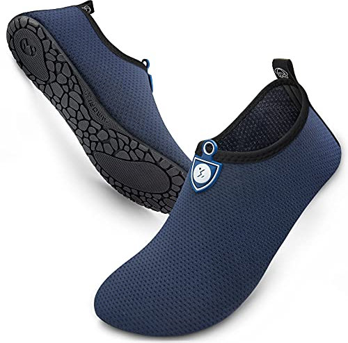 SIMARI Wasserschuhe Damen und Herren, schnelltrocknend, Barfuß, für Outdoor, Strand, Schwimmen, Sport, Yoga, Schnorcheln 208 dot Purplish Blue, EU 38/39, SWS001