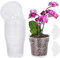 LATERN 30 Stück Klare Orchideentöpfe, 11,5cm Blumentopf aus Kunststoff Harte Kinderzimmertöpfe Sämlings Töpfe mit Ablauflöchern für Indoor Outdoor Garden Balkon – mit 30 Pflanzenetiketten
