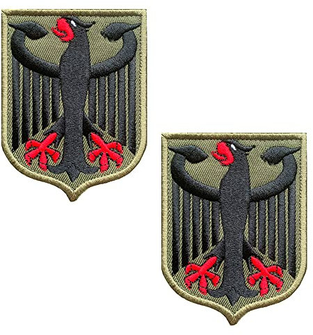Zcketo 2 St. Deutschland Adler Patch Taktisch Adler-Schild Patch für Kleidung Taschen Rucksack Uniform Weste Hundegeschirr Militär Taktisch Draussen Ausrüstung