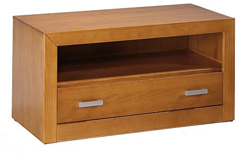 Dogar Mesa de televisión con Medidas 50x100x50 cm Acabados en Color Cerezo Pino Macizo un Cajon y un Hueco Requiere Montaje Instrucciones de Montaje en el Interior de la Caja