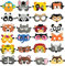 Proumhang 24 Stück Tiermasken für Kinder,Filz-Tiermasken mit elastischen Bändern für Tiergeburtstagsfeierzubehör,Gastgeschenke,Rollenspiele,Halloween,Weihnachtsgeschenke für Kinder