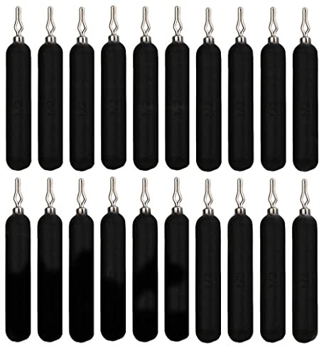 Reaction Tackle - Lead Drop Shot Gewichte – Dropshot Sinker, 1/2 Unzen, 20 Stück – Schwarz