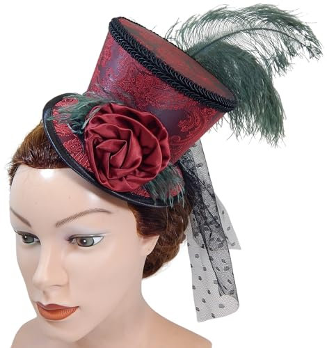 Midi Damen Zylinder elegant Damenhut Ausgehhut Huetchen Kopfschmuck Fascinator Lolita Cosplay Kostuem