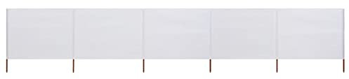 LAPOOH 5-teiliges Windschutzgewebe 600 x 160 cm Sandweiß, Zaun Sichtschutz, Sichtschutz Garten, Windschutz, Gartensichtschutz, Bauzaun Sichtschutz, Terassen Sichtschutz - 47166