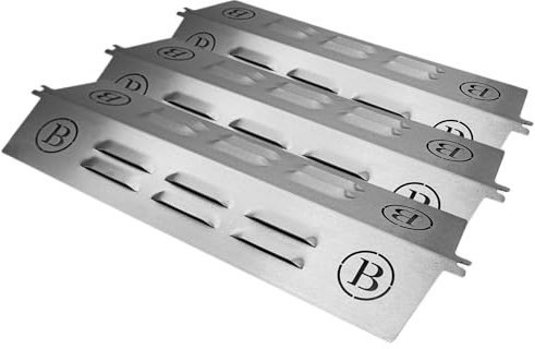 BABOSSA® Flammschutz aus massivem Edelstahl - Ersatzteil für Broil King Regal & Imperial | rostfrei & titanstabilisiert durch V4A Edelstahl | Made in Germany | 3er Pack