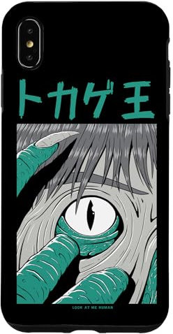 iPhone XS Max Lizard man creature dark anime with Kanji Lizard King Case