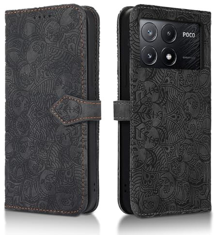 Succtopy Coque pour Xiaomi Poco X6 Pro 5G Etui Protection Housse Premium en Cuir PU [Emplacements Cartes] [Fermeture Magnétique] Pochette Flip Portefeuille Case pour Xiaomi Poco X6 Pro 5G Noir