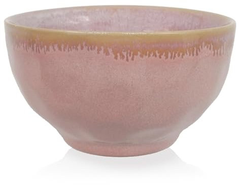 Mea-Living STONEWARE Schale rosa, handgemachtes Steingut, 450 ml, wunderschönes handmade Geschirr