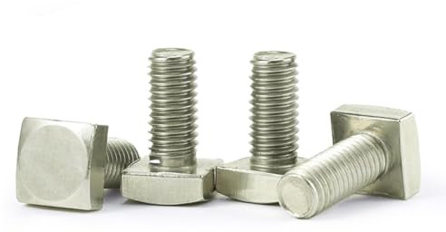 VOOXA Premium 10 Stück VIERKANTSCHRAUBEN M10X25 aus Edelstahl A2 | SW17, Gleichmäßiges Vollgewinde | rostfrei, rutschfest | für Stahlrahmenhäusern, Geräten, im Bauwesen, Photovoltaikanlagen