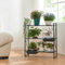 [en.casa] Scaffale Portapiante Consolle Portavasi a 3 Piani e 2 Contenitori Mobile Espositore per Piante Fiori 65,5 x 60 x 20 cm Metallo Nero