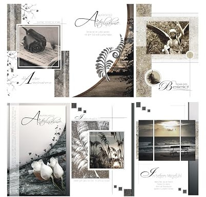 50x Trauerkarten mit Umschlag + 1x Bildmagnet! Beileidskarten Trauerkarte Beileidskarte Klappkarten Klappkarte Kondolenzkarten Trauer Karten Karte Kondolenzkarte 81-3140