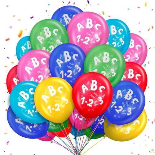 30Stück einschulung schulanfang deko SCHULKIND ballon+Schuleinführung Luftballon bunt Ballons aus 100% Naturlatex, 6 Farben Folienballons Farbmix Jungs Mädchen