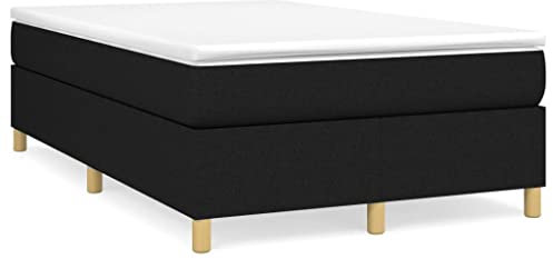 SECOLI Boxspringbett 120x190 ohne kopfteil mit matratze Polsterbett 120x190 Bett 120x190 mit matratze und lattenrost Jugendbett 120x190 -Schwarz-120 x 190 cm