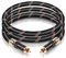 SKW Audiophiles Subwoofer Lock RCA Cable RCA to RCA Multiple Shield with Ultra-high Purity Copper Digital Coaxial Cable for HiFi Systems 4.9ft/1.5m