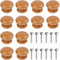 12Pcs Wooden Drawer Knobs, Door Knobs for Cupboards, Wooden Knobs, Wooden Drawer Knobs with Screws2.8 X 2.3cm / 1.12 X 0.92 Inches, Wood Furniture Door Knobs for Home Kitchen Office Door Drawer