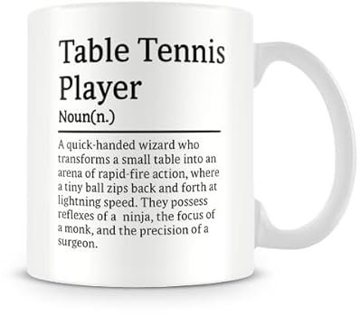 Behind The Glass - Table Tennis Player Definition - Funny Mug for a Ping Pong Lover | Mug for Your Doubles Partner, Ceramic, 11fl.oz.