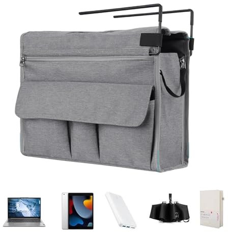 Beistelltisch-Organizer, Aktenaufbewahrung unter dem Whiteboard - Beistelltisch-Organizer, grauer Aktenhalter | Aktenkorb, Papier-Organizer mit mehreren Taschen für kleine Gegenstände, Zuhause, Smartp