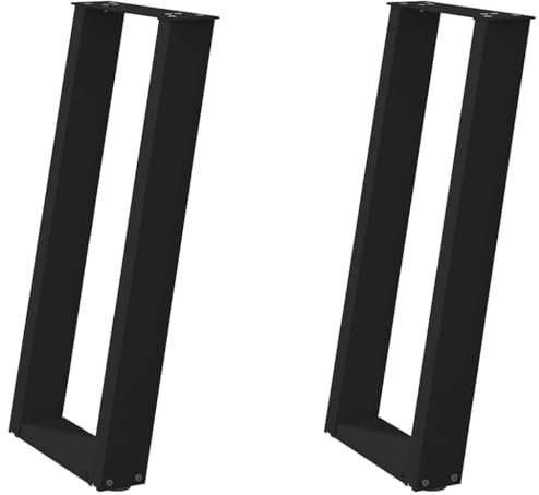 vidaXL Konsolentischbeine U-Form 2 Stk. Schwarz 28x(72-73) cm Stahl, Tischbein, Tischbein Metall, Esstischbein, Möbelbein, Schreibtischbein