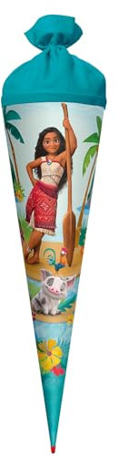 Schultüte, Disney Vaiana, 70 cm, rund, Rot(h)-Spitze, Filzverschluss