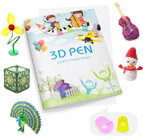 Dayker 3D-Druck-Zeichenbuch, wiederverwendbare Vorlage mit 40 lebendigen Mustern mit einer transparenten PVC-Platte, dicke Papiermalerei-Graffiti-Schablonen für 3D-Stift-DIY-Geschenke