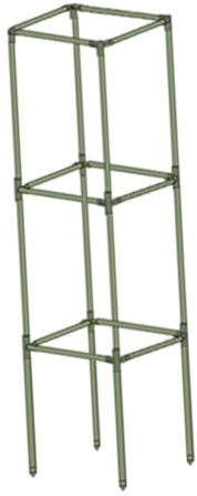 Fenteer Quadratischer Tomatenkäfig, Pflanzenstäbe, Stützkäfige, Spalier, vielseitiges, stabiles Klettergitter für Paprika, Gemüse, Trauben, Bohnen