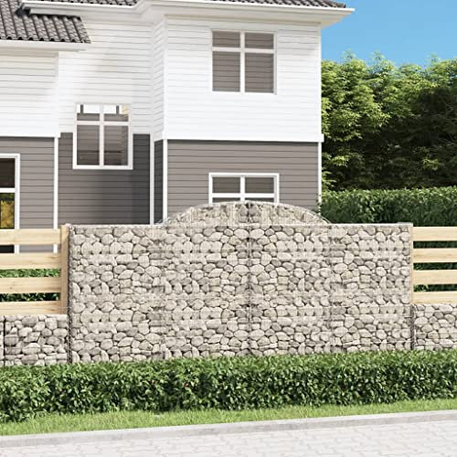 NQJIBUE Lot de 5 paniers en gabion en fer galvanisé 300 x 30 x 140/160 cm