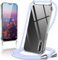 Coiwxmoi Handykette Handyhülle für Huawei P20 Hülle mit Band 5.8,Transparent Case mit Kette Abnehmbar zum Umhängen Kordel Schutzhülle,Weich Silikon TPU Stoßfest Cover für P20,Lila