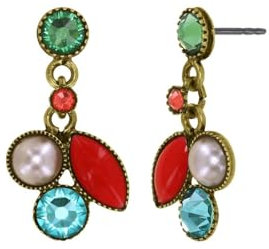 Konplott: pendelnde Ohrstecker Margarita, moderne feine Ohrstecker im Formenmix, für Damen/Frauen (corall-multi)