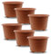 SIDSONS Large Terracotta Planter 32cm - Plastic Plant Pots, Indoor Flower Pot, Outdoor Garden Patio Planters, Marked Drainage Hole, Round Planter With Feet, Herb Plant Container (6, 32cm Terracotta)