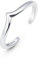 Amberta 925 Sterling Silber Zehering Verstellbar Damen | Delfin Blumen Krone Blatt Fußschmuck: Chevron Zehenringe