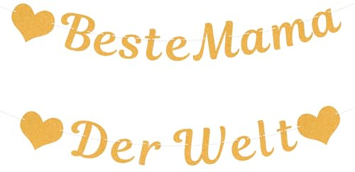 Muttertag Dekoration, Beste Mama des Welt Banner, Mother's Day Glitzernder Hängende Deko Girlande, mit Herz Papier Banner, für Muttertag Geburtstag Party Dekoration Hintergrund
