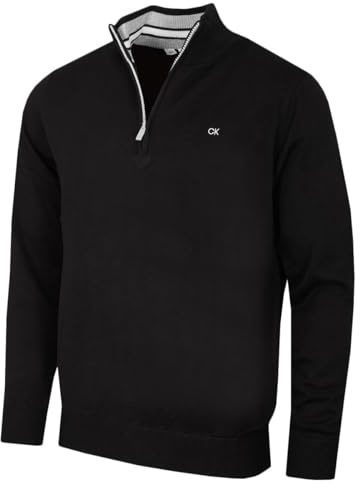Calvin Klein Mens 2026 Campus 1/2 Zip All Season Easy Care Sweater