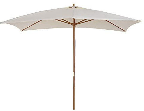 DecHome - Ombrellone da Giardino 2x3 mt in Legno Telo in Poliestere colore Crema
