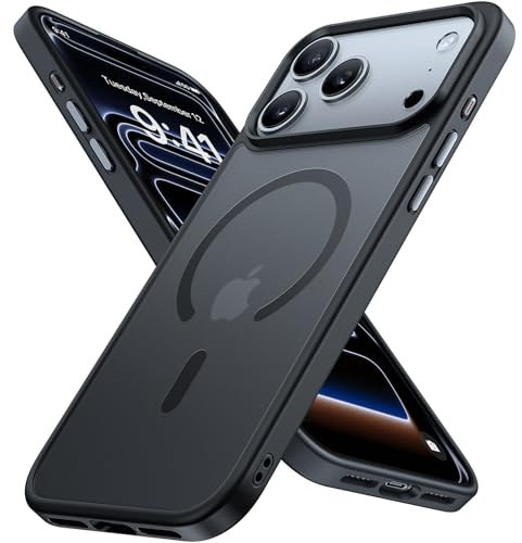 Miracase für iPhone 17 Pro Hülle mit Magsafe TOP MIL, Schwarz | [TOP Militärschutz & Magnetkraft] Stoßfest Kratzfest mit Samtiger Haptik Langlebig Handyhülle für iPhone 17 Pro 6,3